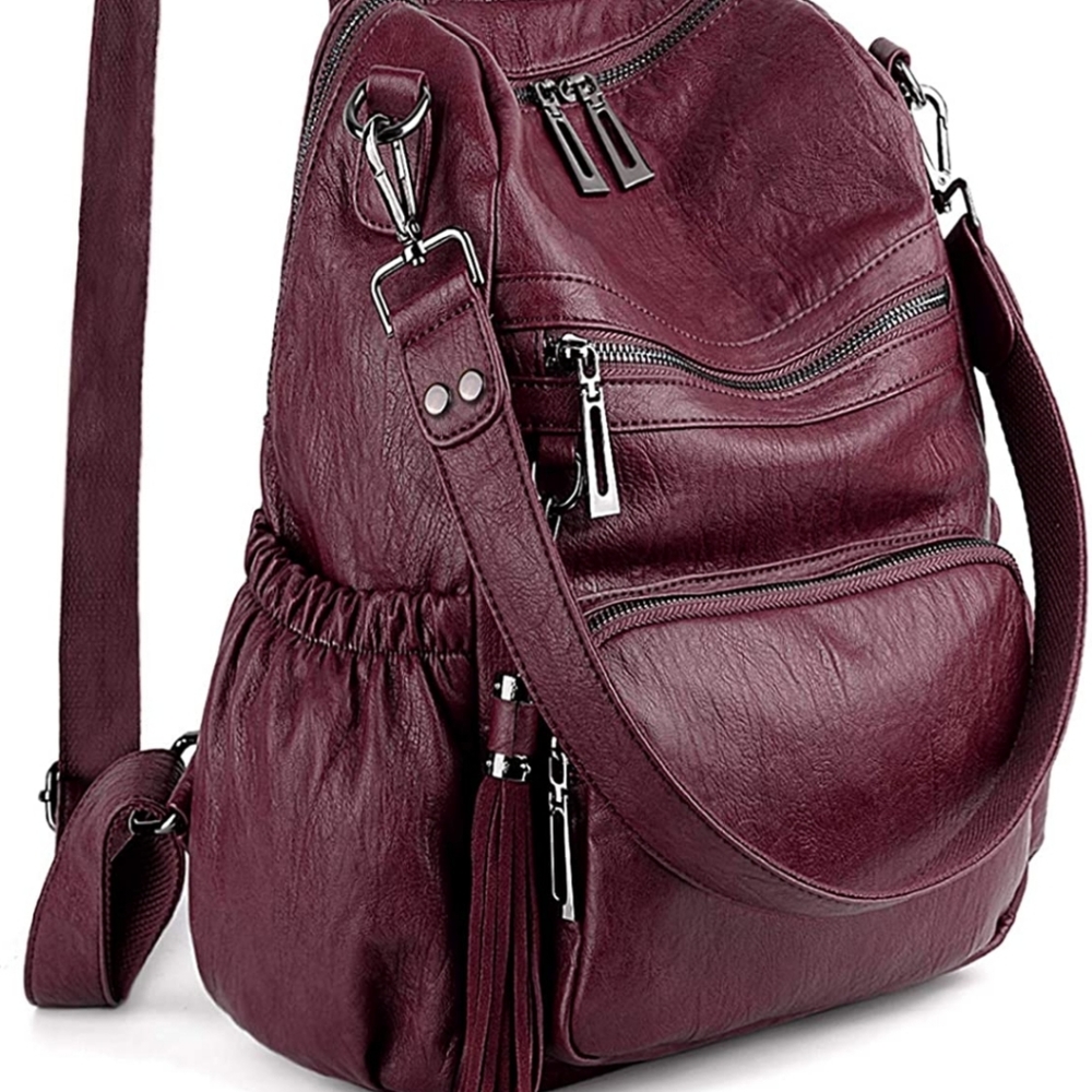 UTO backpack purse wine colored